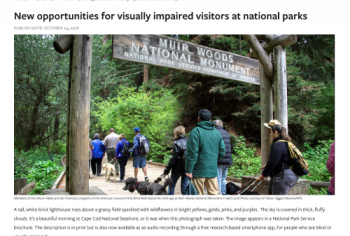 Screenshot of the New opportunities for visually impaired visitors at national parks article