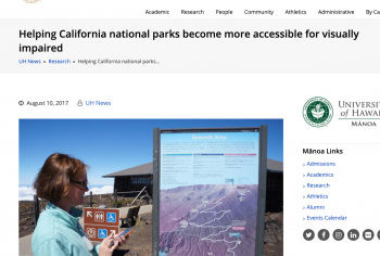 Screenshot of the Helping California national parks become more accessible for visually impaired article