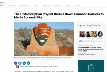 Screenshot of the The UniDescription Project Breaks Down Common Barriers to Media Accessibility article